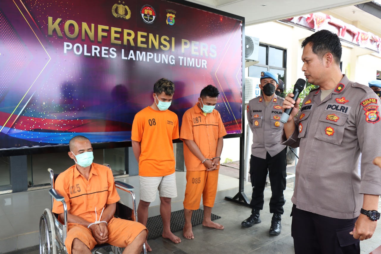 Beraksi di 5 TKP, Tiga Pelaku Curat Ranmor Lampung Timur Tak Berdaya di Tangan Polisi