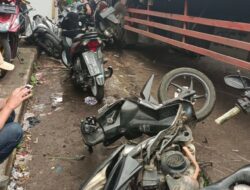 Truk Fuso Tabrak Belasan Motor di Pasar Gekbrong Cianjur, 1 Orang Alami Luka Ringan