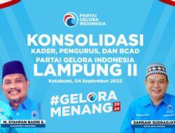 Besok, Konsolidasi Lampung II Partai Gelora Akan Digelar di Kotabumi