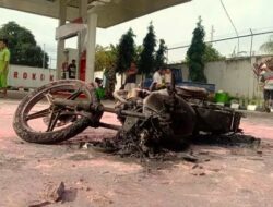 Motor Ini Terbakar Hebat Saat Isi BBM di SPBU Lamtim, Penyebab Adalah…