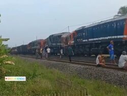 Breaking News ! Tabrakan Adu Banteng Kereta Babaranjang di Stasiun Rengas Lampung
