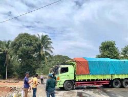 Jembatan Sementara Way Sabuk Alami Ambles, Kepolisian Hentikan Akses Kendaraan Berat