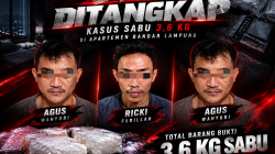 Polisi Bongkar Peredaran 3,6 Kg Sabu Senilai 3,5 Miliyar di Apartemen Mewah Bandar Lampung, Tiga Pria Ditangkap